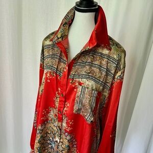POL “Rodeo” Blouse – Versace Style Print – NWT – Size M